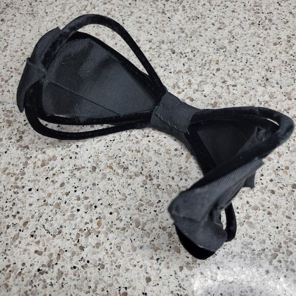 VTG MCM Wired Velvet Bow Headband Formal Crown Hat Headpiece 50s 60s Elegant - Picture 8 of 14